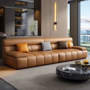 Yellow brown 3 seater sofa
