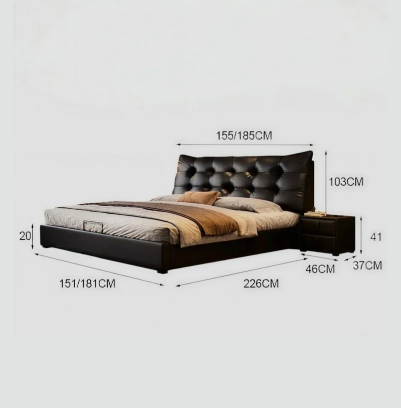 Black Bedstead Size Chart