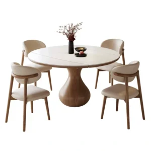 modern dining table set for 6 with spacious legroom