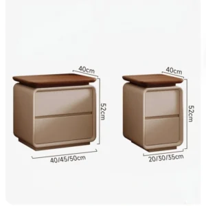 2 drawer nightstand silent rails