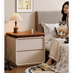 2 drawer nightstand wood finish