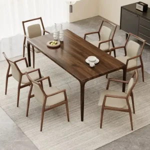 walnut dining table natural grain