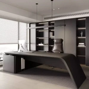 black executive desk