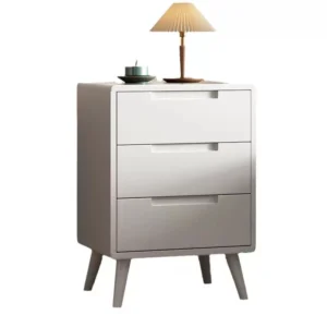 nightstand 3 drawers with silent wood rails