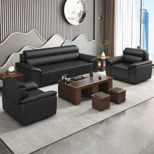 Modern genuine leather couch office chair for business reception areas Modern genuine leather couch office chair for business reception areas