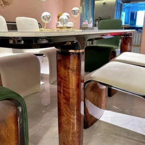 marble dining table straight edge rounded corner