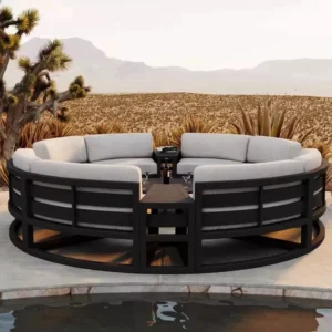 Modern curved outdoor couch sofa for luxury hotels