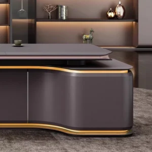 smart executive office desk with LED lighting