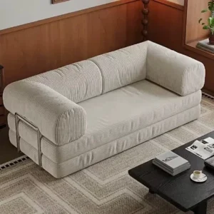 convertible light gray sofa bed layout