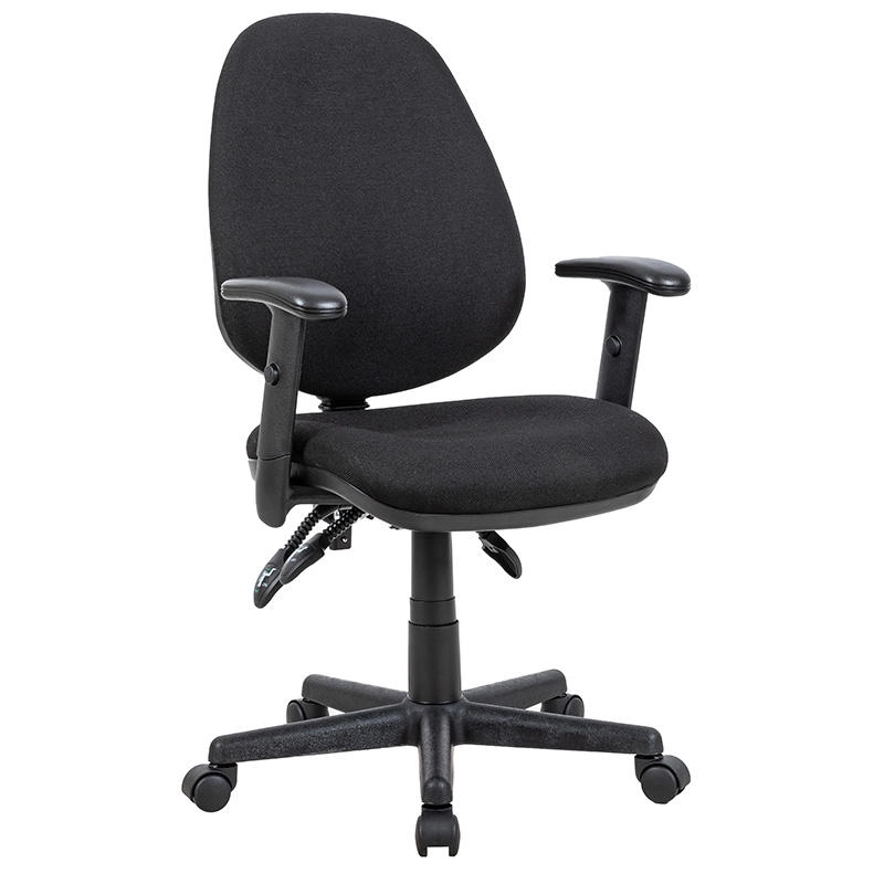 Ergonomic office guest chair side profile with adjustable features
