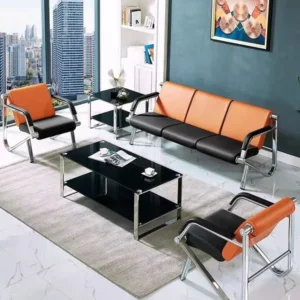 4-seater stainless steel waiting area chairs for hospital lobby