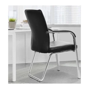 Side profile of solid back office guest chairs measuring 45x44x91cm