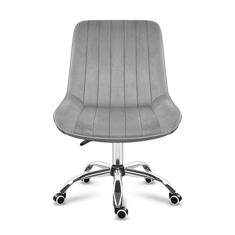 Front view of tufted velvet office chair for modern home office