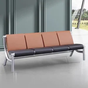 Ergonomic public waiting area chairs for airport terminals