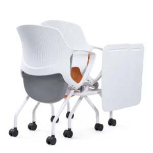 Stackable plastic foldable desk chair for mall and home bar
