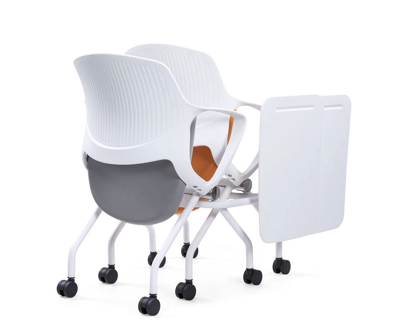 Stackable plastic foldable desk chair for mall and home bar