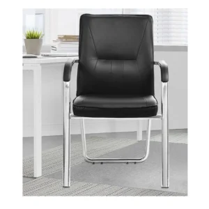 Executive style office guest chairs positioned in an office building reception area