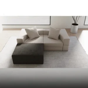 Removable and washable fabric cover of the L-shaped compress sofa
