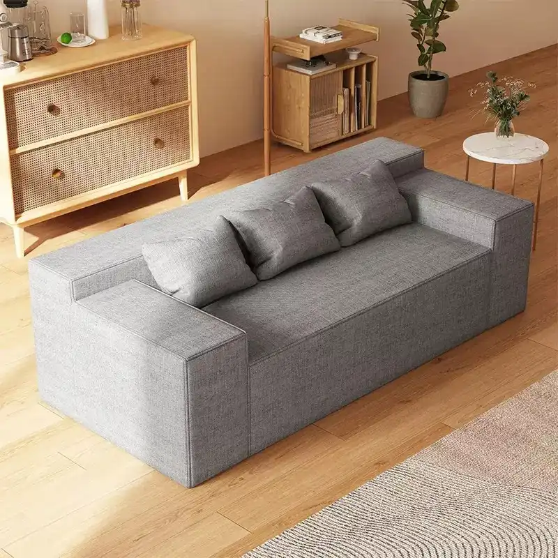 Close-up of soft, breathable light gray corduroy fabric texture