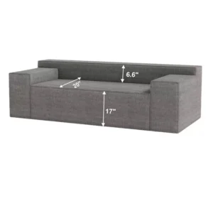 Modern tofu block style sofa in light gray for comfortable lounging