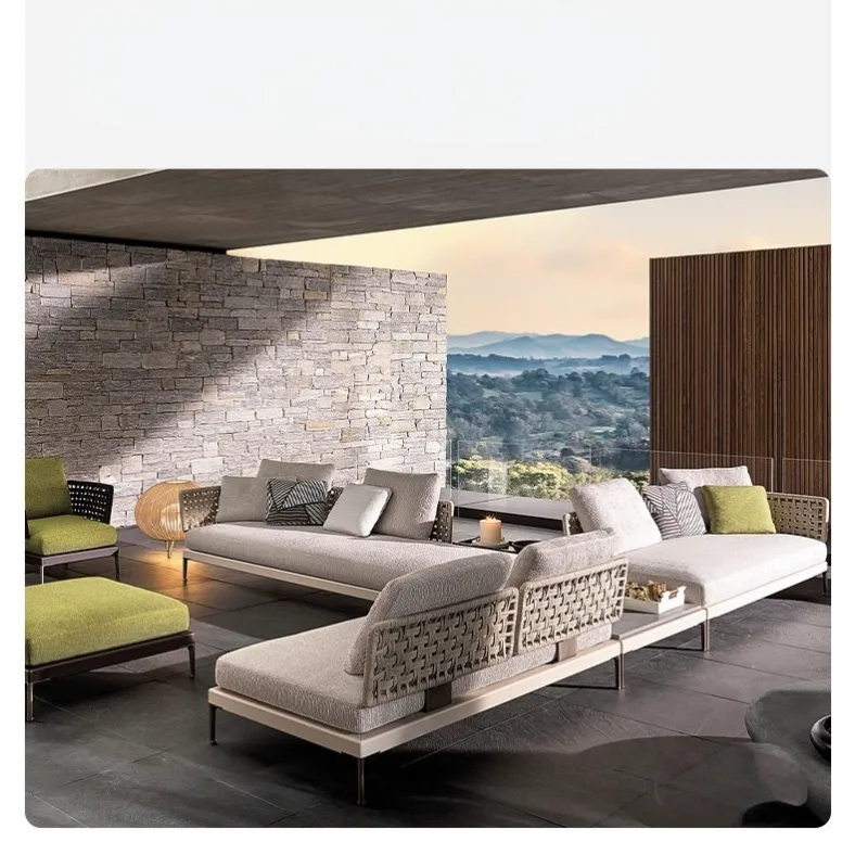 Wholesale teak outdoor sofa collection for luxury hotel and resort exterior seating