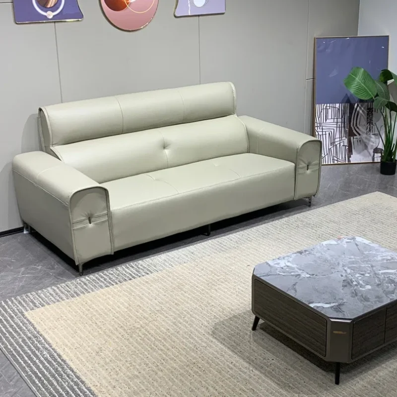 Light gray washable sofa front view