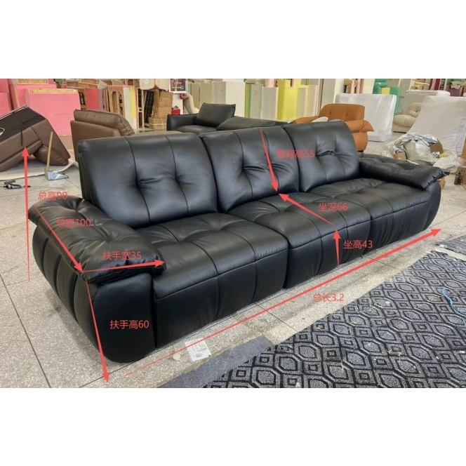 Premium black leather sofa wholesale factory direct supply