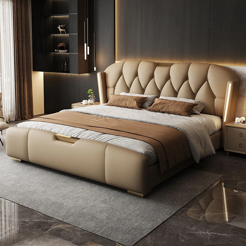 leather bed frame