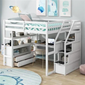white loft bed white loft bed