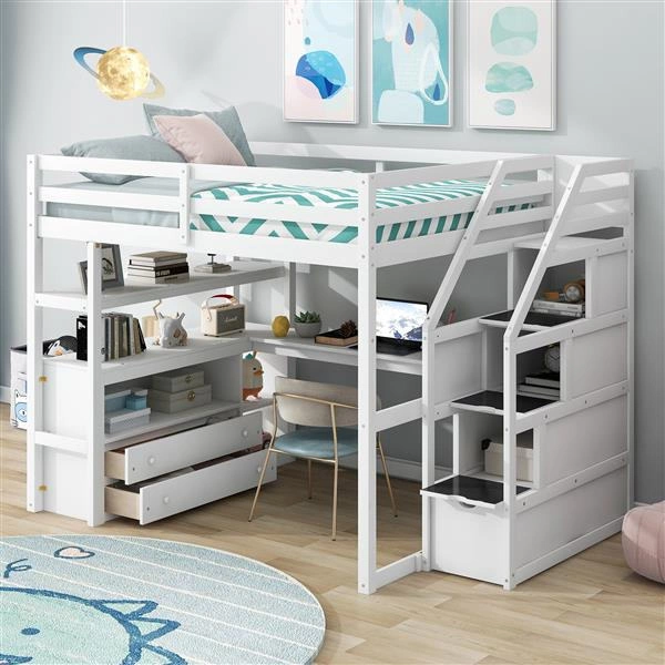 white loft bed