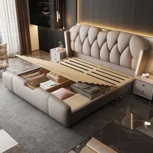 Tufted luxury storage leather bed frame Tufted luxury storage leather bed frame