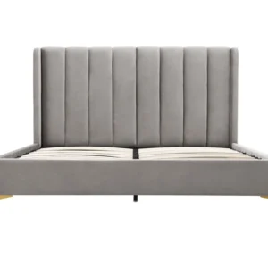 Wholesale gray bed frame available in luxurious velvet or fabric