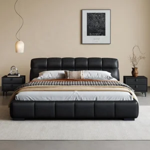leather king bed