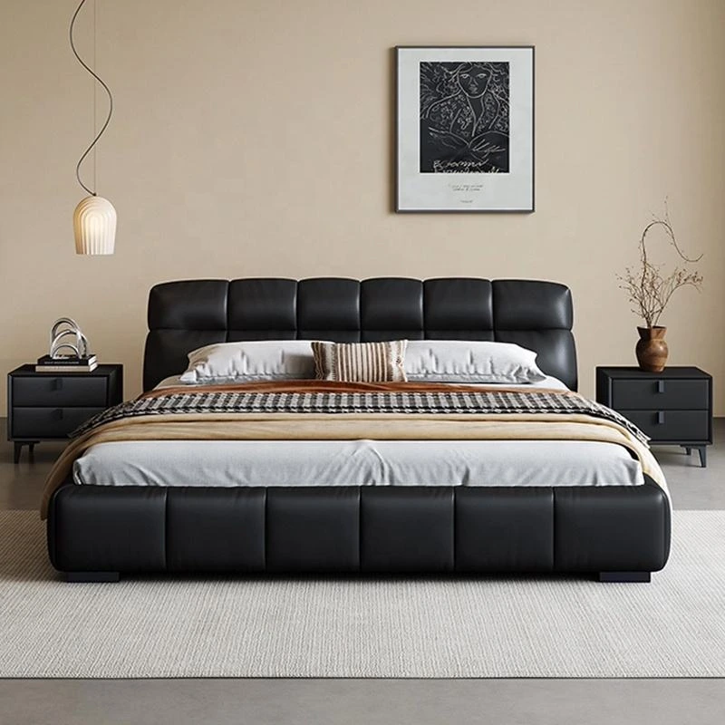 leather king bed