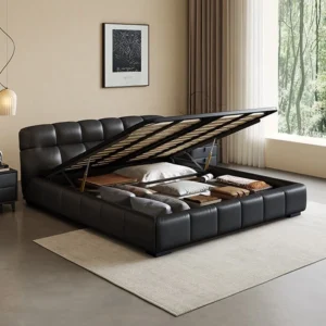 Eco-friendly solid wood frame modular storage bed